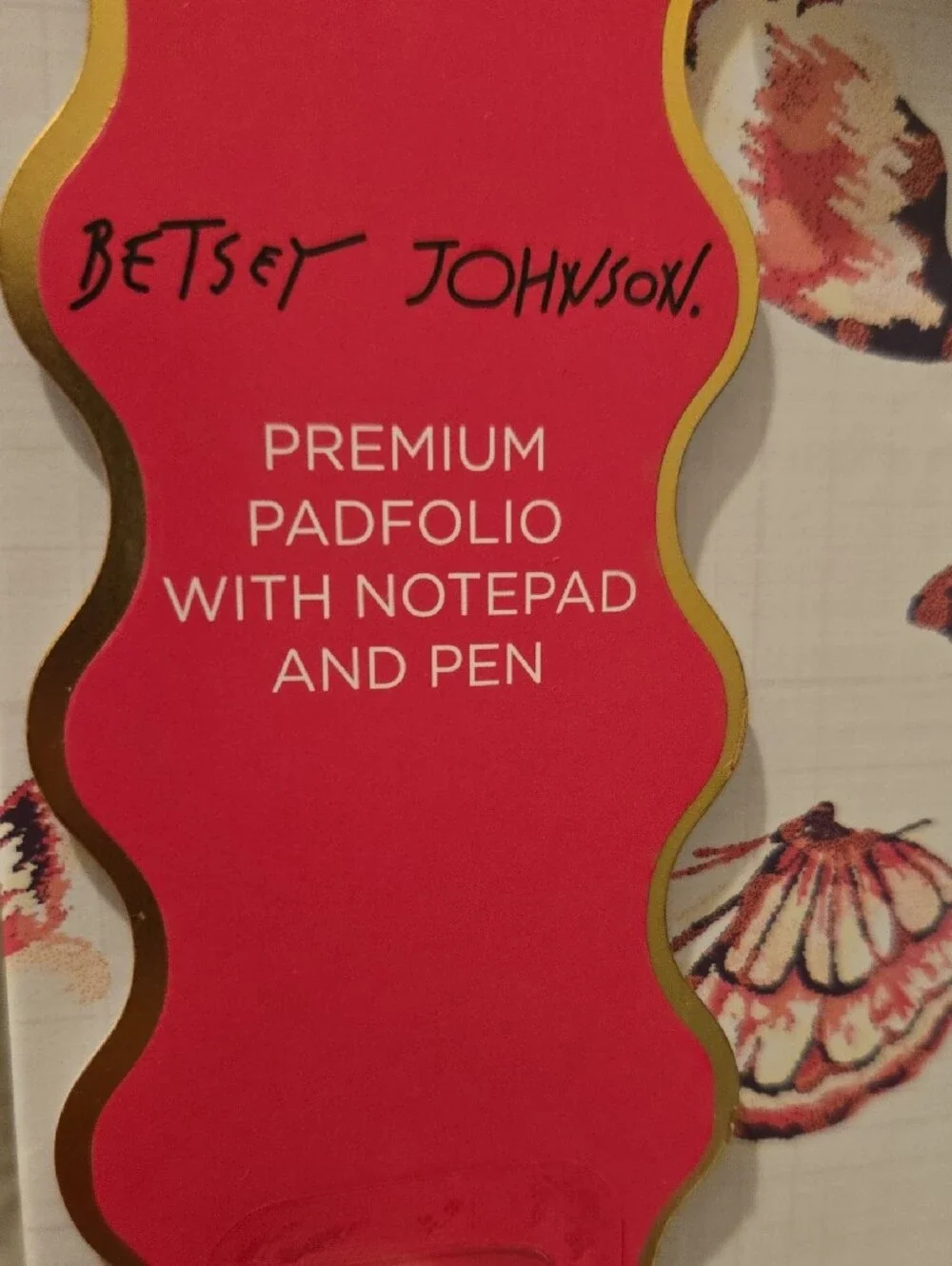 Betsey Johnson Pink Butterfly Padfolio with Gold Pen New